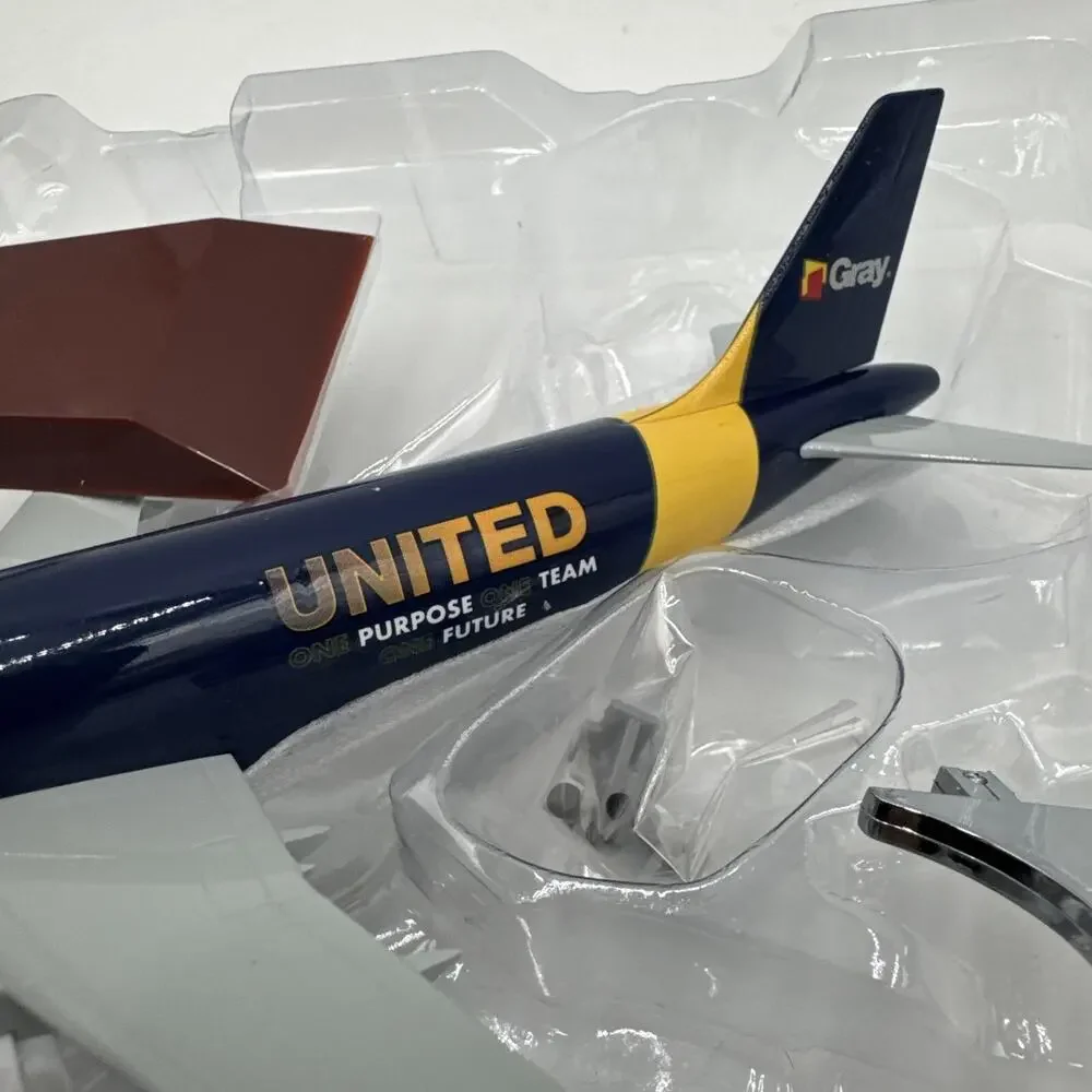 Gray Construction United Boeing Diecast Model Plane - 7.75” Long